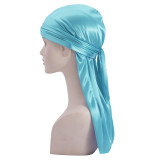Men's Satin Durag Wave Cap Pirate Headwrap Velvet Sleep Cap