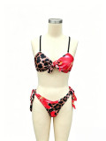 Women's Sexy Leopard Print Detachable Strap Bikini Two-Piece Swimsuit