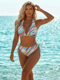 Women's Sexy Low Back Back Tie Bikini Two-Piece Beach Swimsuit
