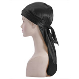Men's Satin Durag Wave Cap Pirate Headwrap Velvet Sleep Cap