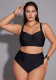Plus Size Women's Open Back Bikini Two-Piece Swimsuit