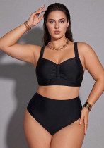 Plus Size Women's Open Back Bikini Two-Piece Swimsuit Plus Size Women's Open Back Bikini Two-Piece Swimsuit