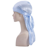 Men's Satin Durag Wave Cap Pirate Headwrap Velvet Sleep Cap