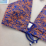 Women's Casual Blue Printed High Waist Bikini Swimsuit