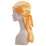Men's Satin Durag Wave Cap Pirate Headwrap Velvet Sleep Cap