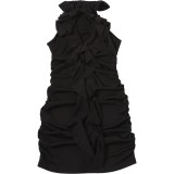 Summer Women's Sexy V-Neck Ruffle Bodycon Mini Dress