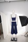 Women's Casual Solid Color Lace Trim Cami & Loose Mid-Length Shorts Two-Piece Set