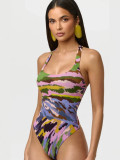 Women's Fashion Printed Sleeveless Slim Fit Bodysuit & Pants Set