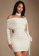Women Off Shoulder Summer Halter Neck Ribbon Bodycon Dress