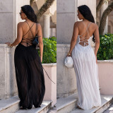 Women summer sexy mesh suspender jumpsuit