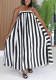 Summer Women's Striped Print Strap Sleeveless Maxi Dress