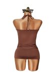 Women American Style Solid Strapless Summer Dress