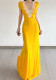 Women Holidays Lace Patchwork V-Neck Mesh Fishtail Elegant Maxi Dress