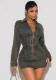 Women's Denim Long Sleeve Slim Fit Stretch Mini Dress