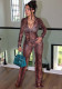 Women's Fashion Mesh Printed High Stretch Pants Two-Piece Set