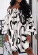 Spring Summer Women's Printed Off Shoulder Dress