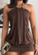 Women American Style Solid Strapless Summer Dress