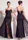 Women's Lace-Up Chiffon Beaded Formal Evening Dress