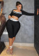 Women Summer Sexy Crop Long-Sleeved Top and Knee-Length Shorts Two-Piece Set