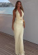 Women's Sexy V-Neck Halter Neck Bodycon Ruched Holiday Dress