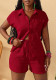 Women African Check Stand Collar Button Short Sleeve Top and Shorts Two-Piece Set