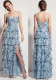 Women's Formal Party Lace-Up Sequin Cascading Ruffle Evening Maxi Dress