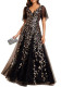 Women's Sequin V-Neck Flutter Sleeve Split Formal Evening Maxi Dress（Processing time need 3-6 days）