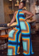 Summer Women's Fashion Color Block Print High Neck Sleeveless Loose Jumpsuit