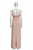 Women's Fashion Floral Ruffle Halter Neck Holiday Maxi Dress