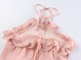 Women's Fashion Floral Ruffle Halter Neck Holiday Maxi Dress