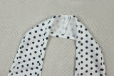 Women's Street Style Halter Neck V-Neck Polka Dot Casual Pants Two-Piece Set