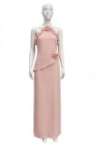 Women's Fashion Floral Ruffle Halter Neck Holiday Maxi Dress