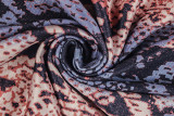 Women's Snake Print Round Neck Bodycon Long Dress
