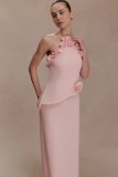 Women's Fashion Floral Ruffle Halter Neck Holiday Maxi Dress