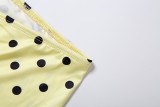 Spring Women's Fashion Polka Dot Low Back Sleeveless Top & Cropped Pants Two-Piece Set