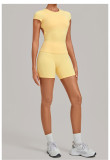 Women Backless Pleated Yoga Two-Piece Set
