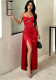 Women Pleated Hollow-Out Strapless Backless Side Slit Dress