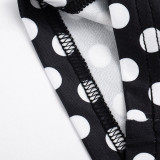 Women Sexy Polka Dot Halter Neck Ribbon Backless Jumpsuit