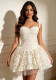 Women French Elegant Summer Sexy Strappy Lace Embroidered Dress