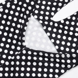 Women Sexy Polka Dot Halter Neck Ribbon Backless Jumpsuit