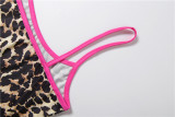 Women Summer Sexy Leopard Print Bodycon U-Neck Strapless Bodycon Dress