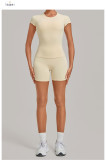 Women Backless Pleated Yoga Two-Piece Set