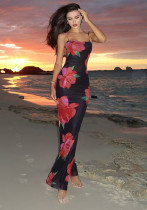 Women Sexy Backless Floral Beach Holidays Camisole Dress Women Sexy Backless Floral Beach Holidays Camisole Dress