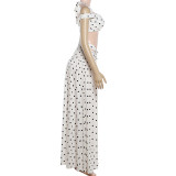 Women Summer Sexy Backless Strapless Top and Skirt Two-Piece Set