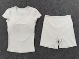 Women Backless Pleated Yoga Two-Piece Set