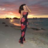 Women Sexy Backless Floral Beach Holidays Camisole Dress