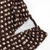 Women Polka Dot Print Headband Top and Pant Three-Piece