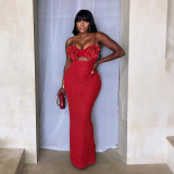 Women Spring/Summer Strapless Beach Sexy Maxi Dress