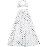 Women Summer Sexy Backless Strapless Top and Skirt Two-Piece Set