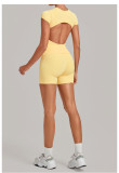 Women Backless Pleated Yoga Two-Piece Set